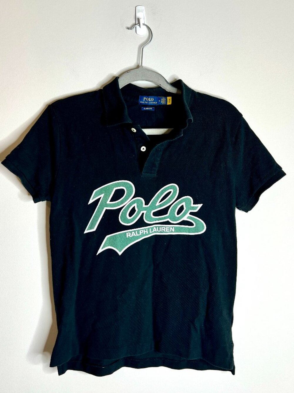 Polo Ralph Lauren Graphic Print Preppy Ivy League Short Sleeve Shirt Y2K Sz M